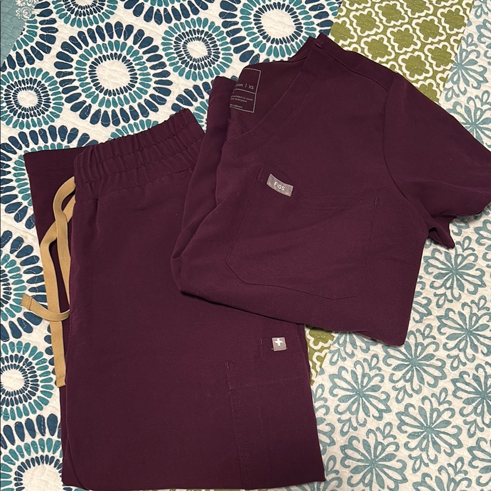 Figs Women's Scrub Set in Dark Purple
